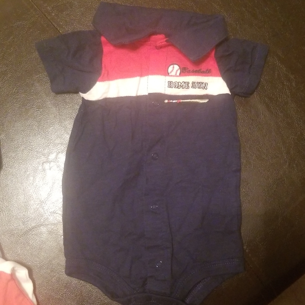 2 Baseball onesies and 3/4 length tshirt